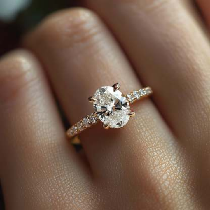 Ice Whisper Ring™ Colored Gem Stone – Golden Glow with Crystal Clarity