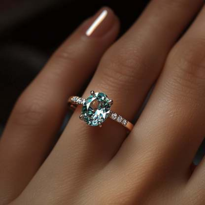 Arctic Whisper Ring™ Luxury Ring – 2 Carat Moissanite with French Pavé Detail in Gold