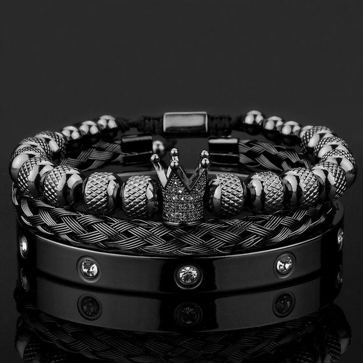 Sky Morris Crystal Crown Bracelet™ Men Jewelry – Royal Steel Meets Timeless Detail