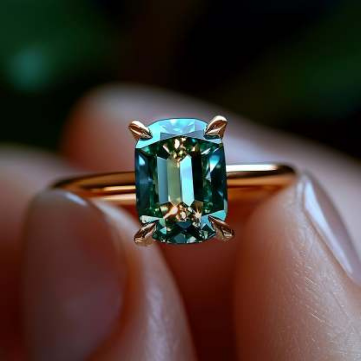 Forest Flame Ring™ Luxury Ring – 1 Carat Moissanite in a Sleek Gold Setting