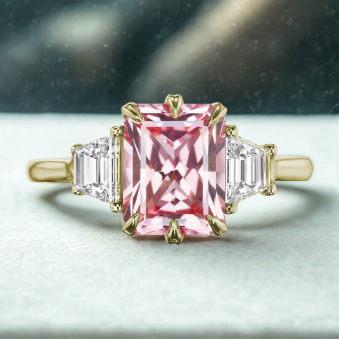 Blush Stardust Ring™ Luxury Ring – Dreamy Radiance in Rose Geometry