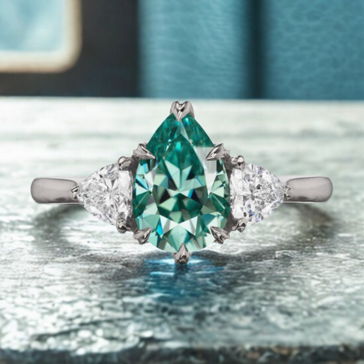 Glacial Spark Ring™ Luxury Ring – Arctic Flame in Teal and Ice