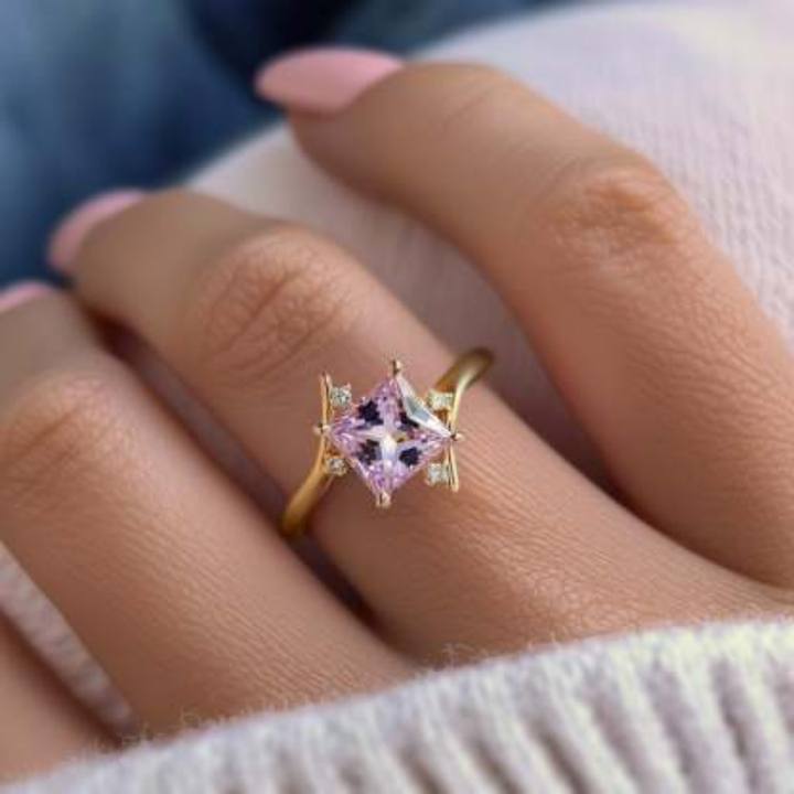 Rose Whisper Ring™ Luxury Ring – 1 Carat Padparadscha in Artistic Gold Design