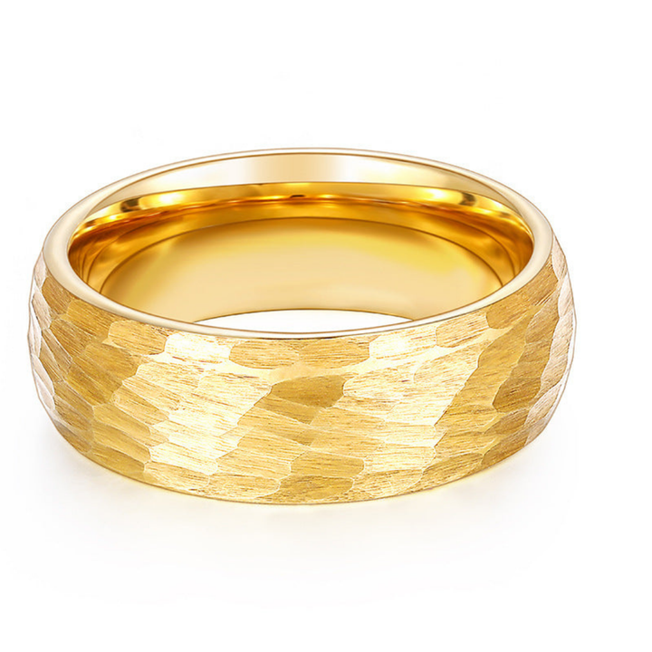 Valiant™ Men Rings – Hammered Gold, Unshakable Spirit