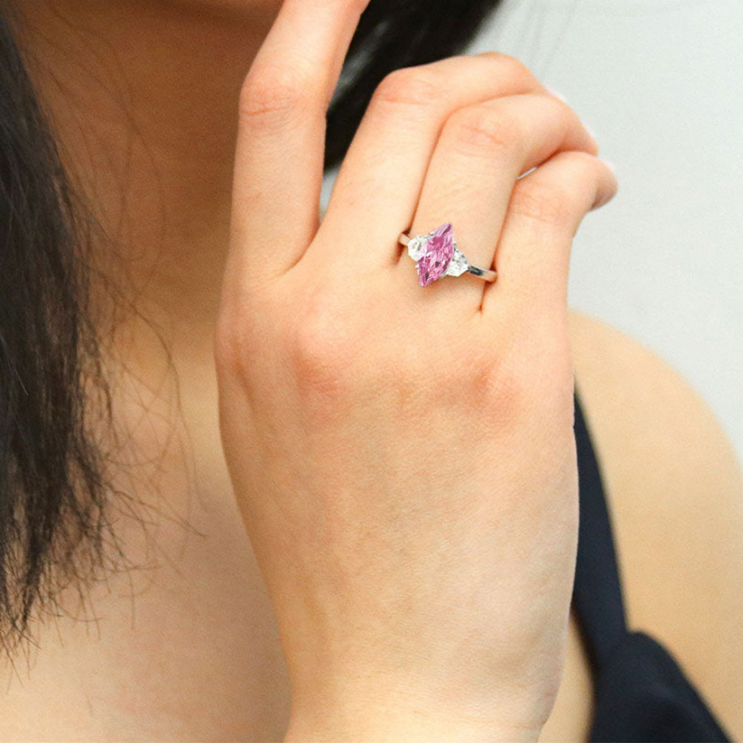 Rosy Whisper Ring™ Luxury Ring – 3 Carat Pink Sapphire in Sleek Rose Gold Setting