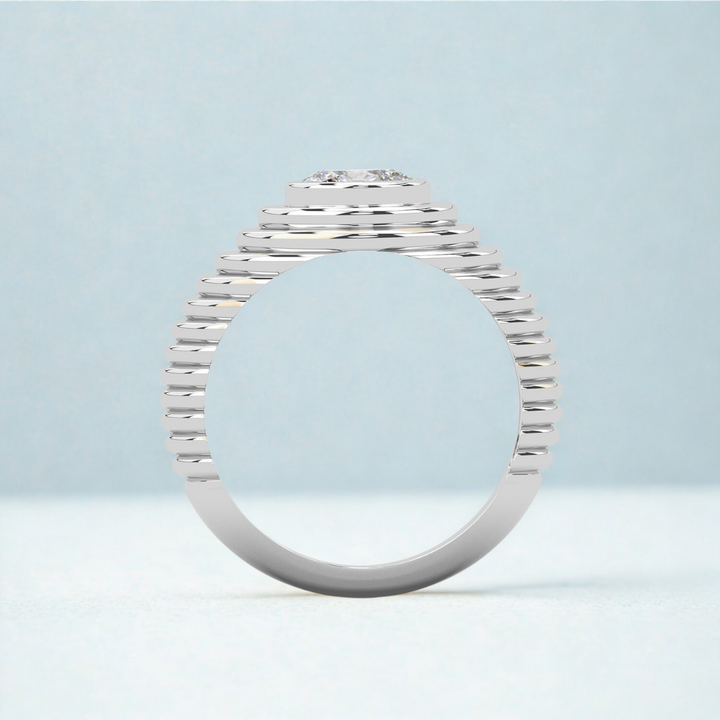Dome Beveled Ring™ Luxury Ring – White Gold Moissanite Minimal Ring