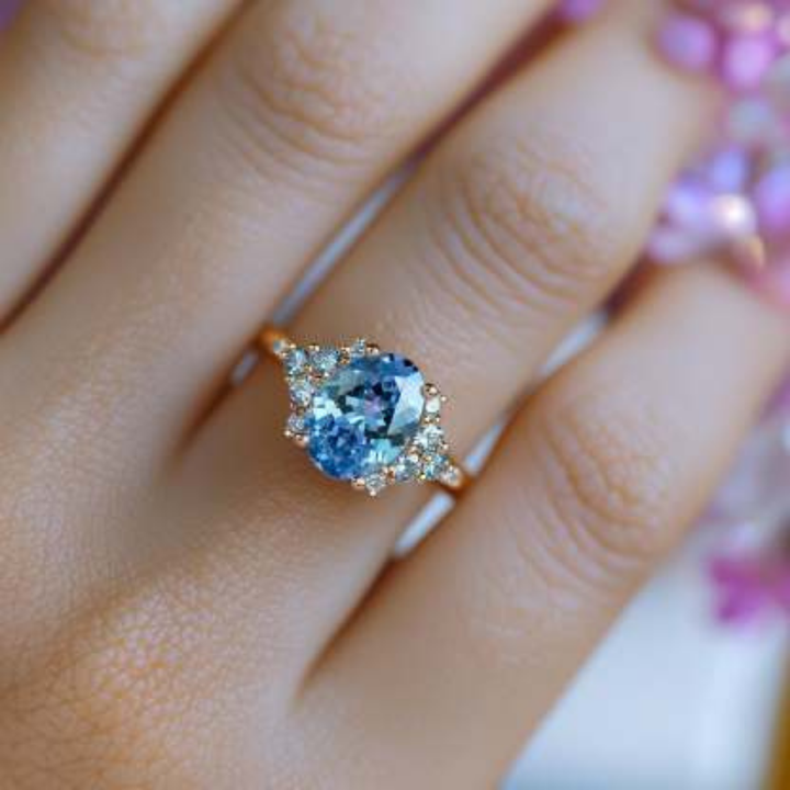 Icelight Crown Ring™ Luxury Ring – 2 Carat Sapphire in Regal Gold Setting