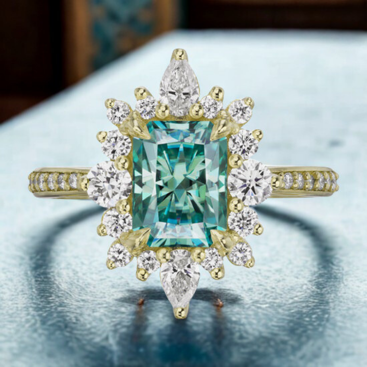 Halo Whisper Ring™ Luxury Ring – Teal Fire, Eternal Grace