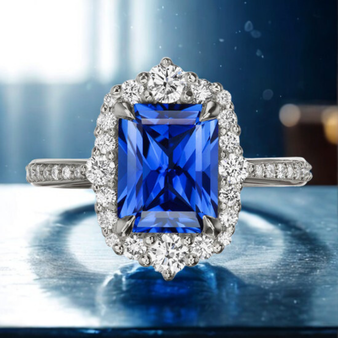 Celestial Sapphire Ring™ Luxury Ring – Regal Light in Midnight Blue