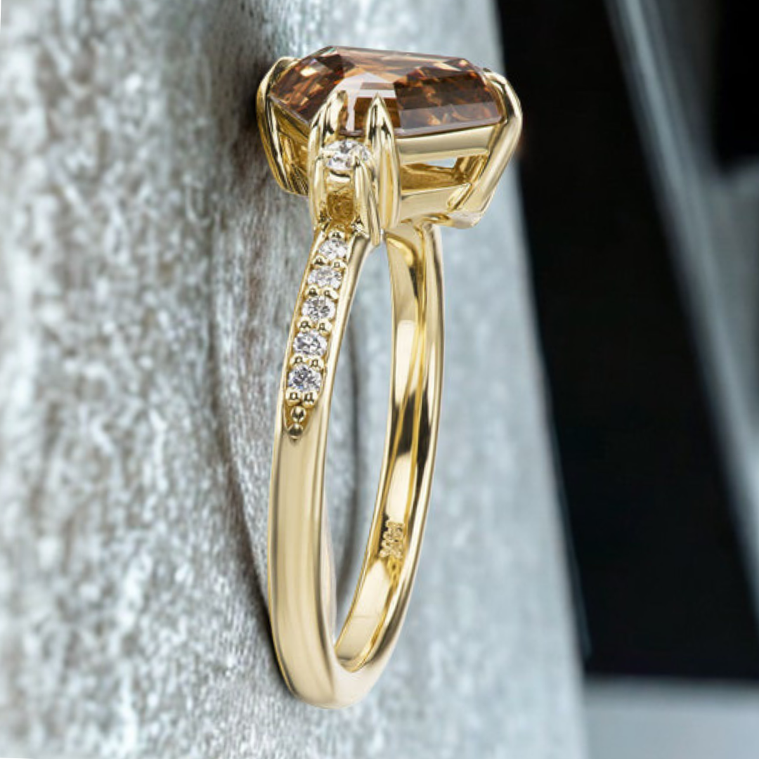 Auric Mist Ring™ Luxury Ring – Subtle Fire, Golden Grace