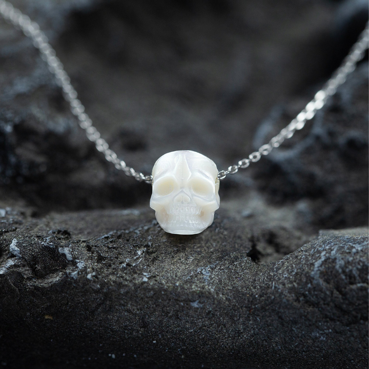 Minimalist Pearl Skull Necklace™ Skull Accessories  – Delicate Design with an Edge
