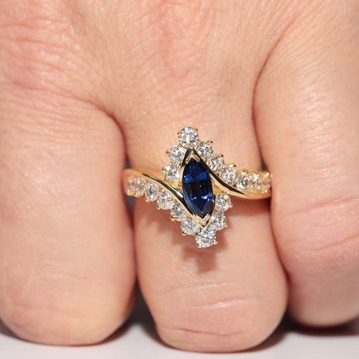 Royal Midnight Ring™ Luxury Ring – 3 Carat Deep Sapphire Elegance in Rose Gold