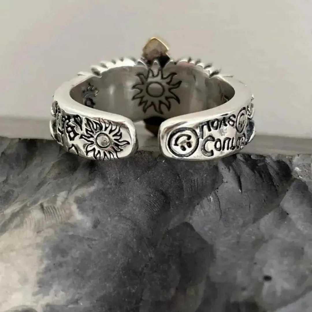 Saint Martin West Memphis Ring™ Men Jewelry – Winged Cross Open Band Ring