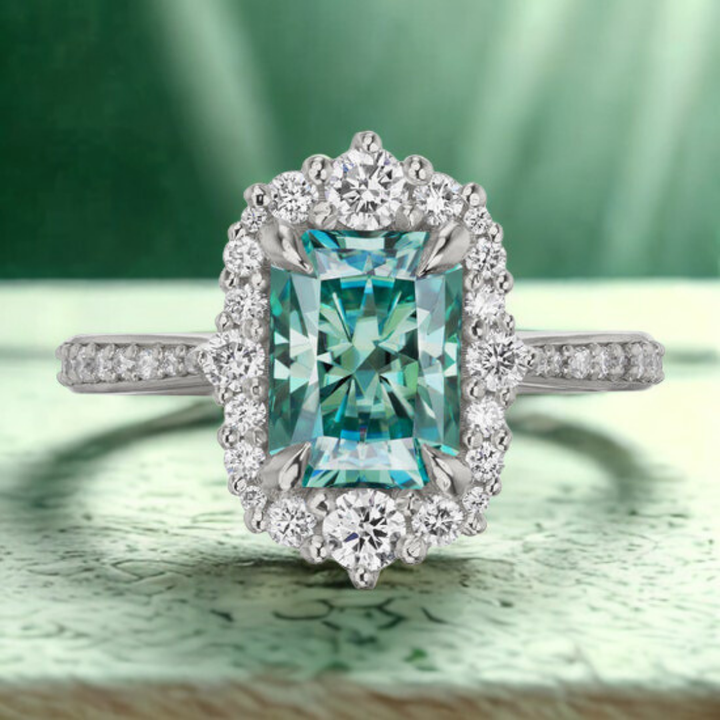 Ethereal Gleam Ring™ Luxury Ring – Ocean Depth, Sculpted in Silver