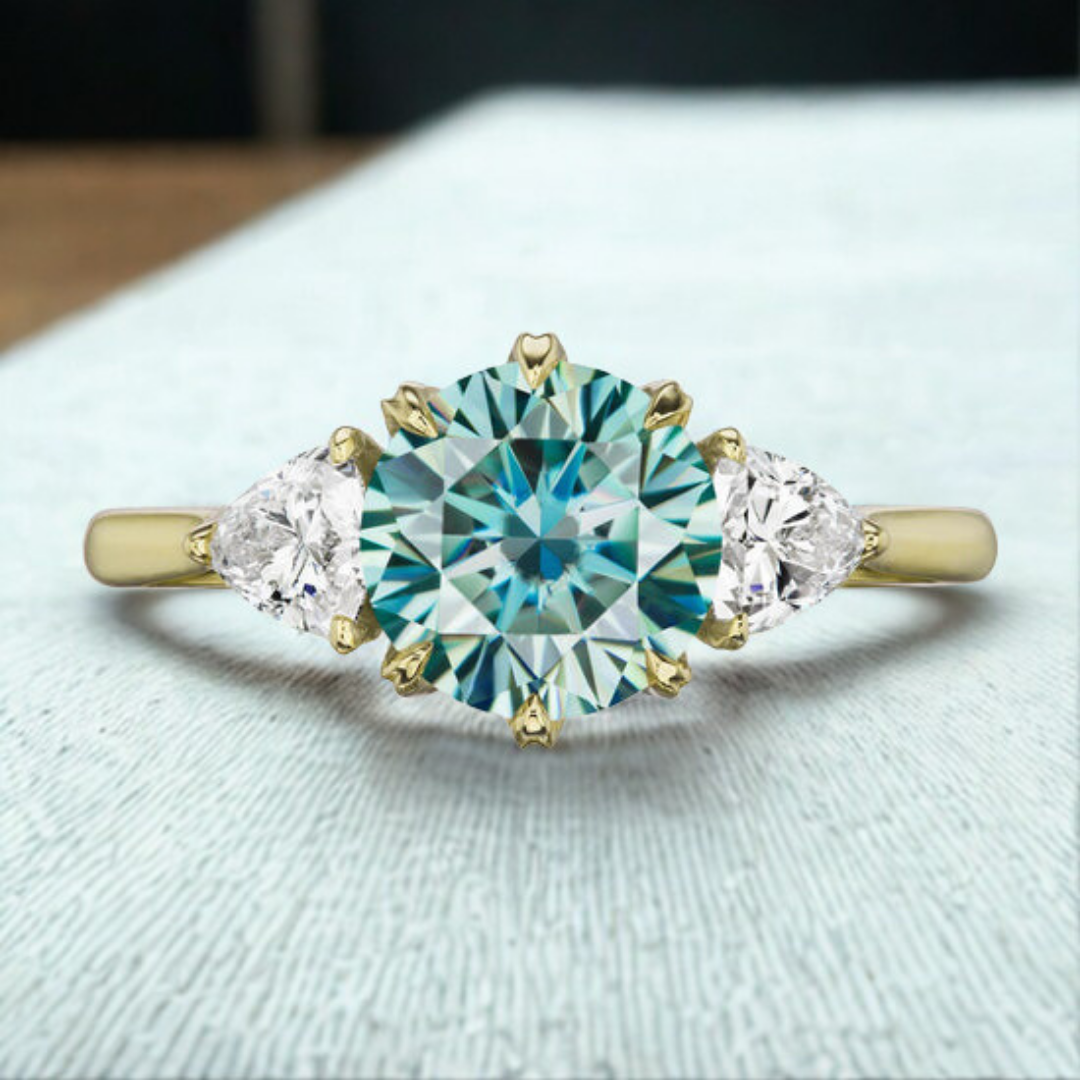 Frost Lagoon Ring™ Luxury Ring – Cool Fire in a Trio of Light