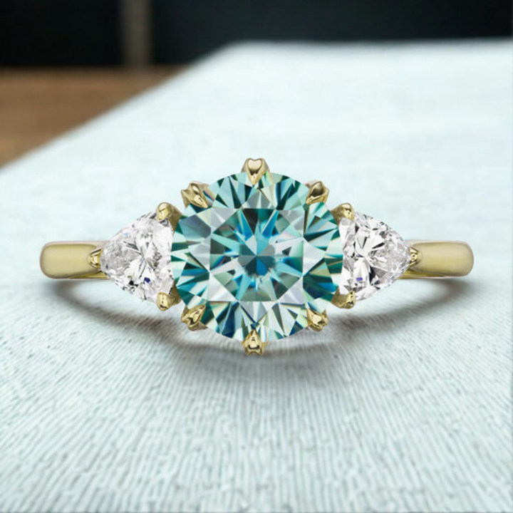 Frost Lagoon Ring™ Luxury Ring – Cool Fire in a Trio of Light