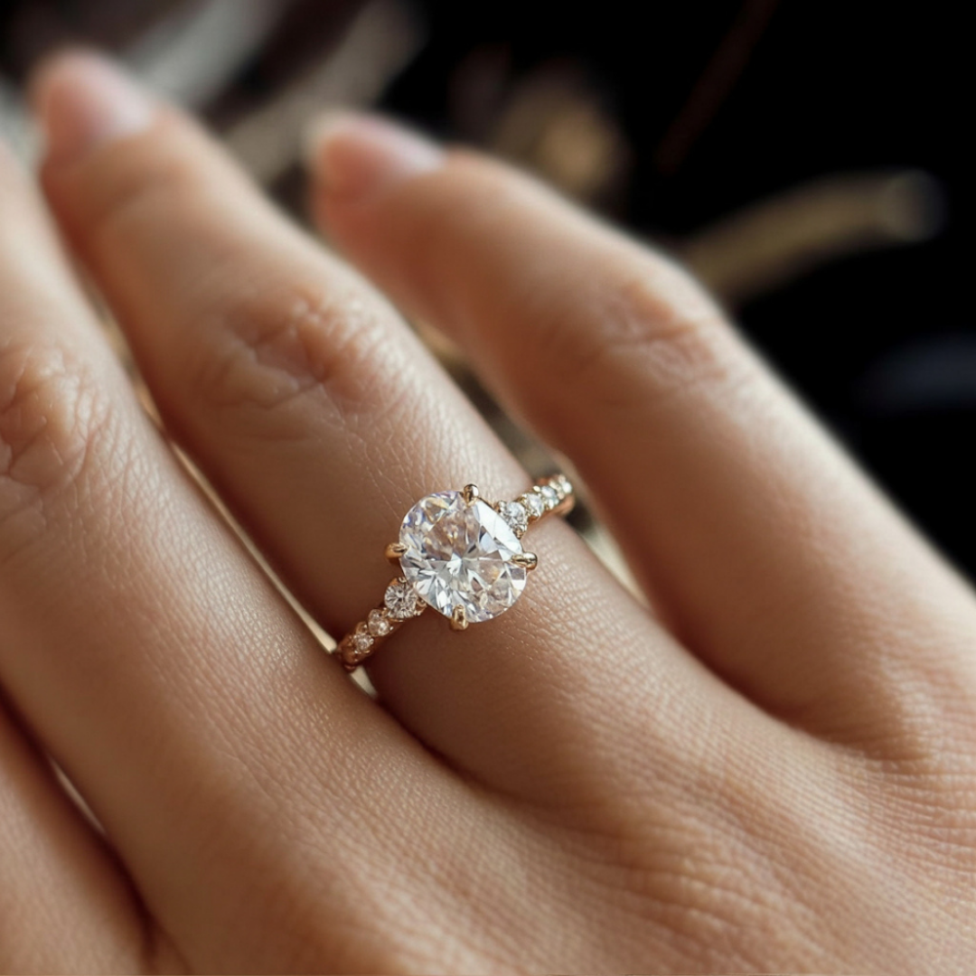 Glacier Dusk Ring™ Colored Gem Stone – Subtle Light, Golden Horizon