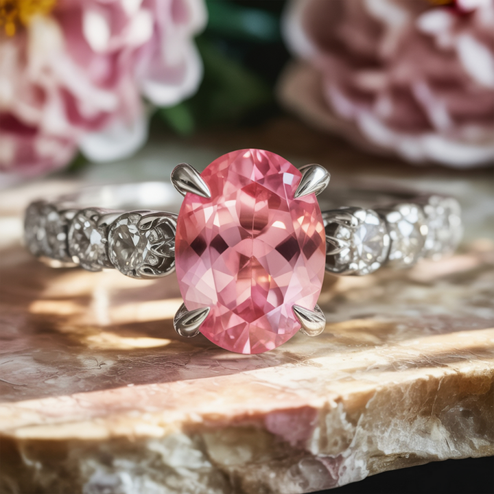 Twilight Kiss Ring™ Colored Gem Stone – Radiant Romance in a Blush-Hued Glow