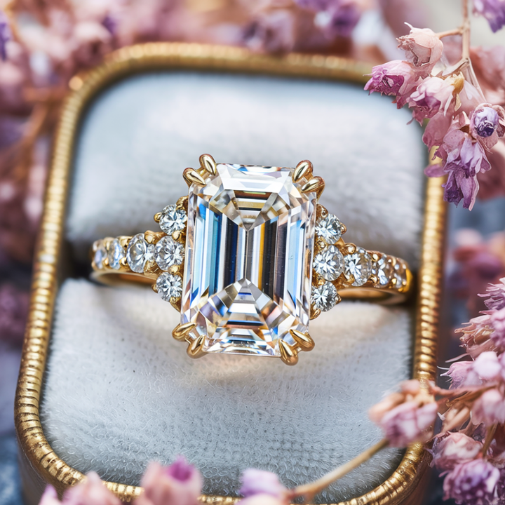 Pure Line Ring™ Colored Gem Stone – Rose Gold Glow with Vintage Brilliance