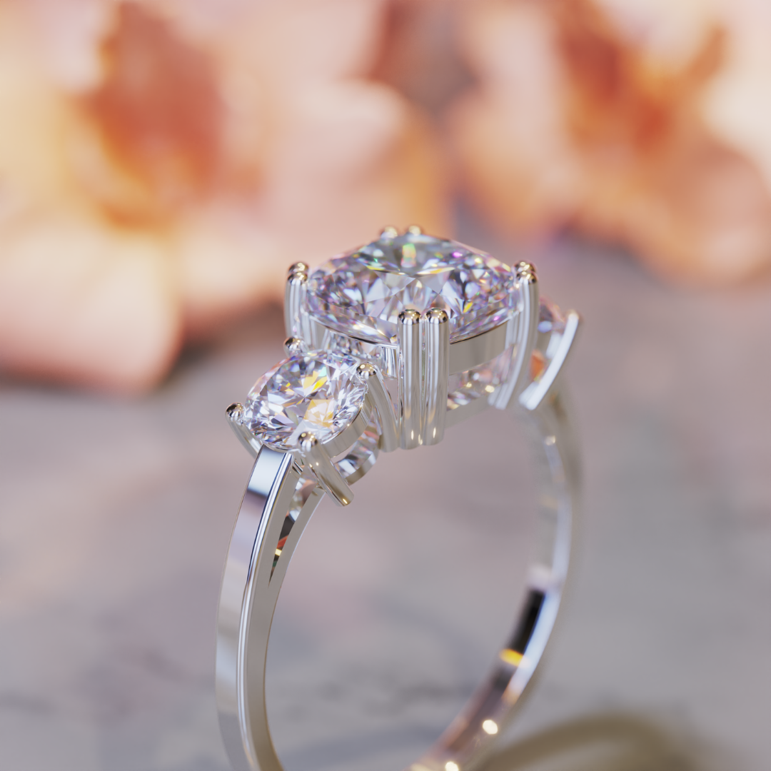 Sparkle Veil Ring™ Colored Gem Stone – Golden Glamour with Radiant Grace