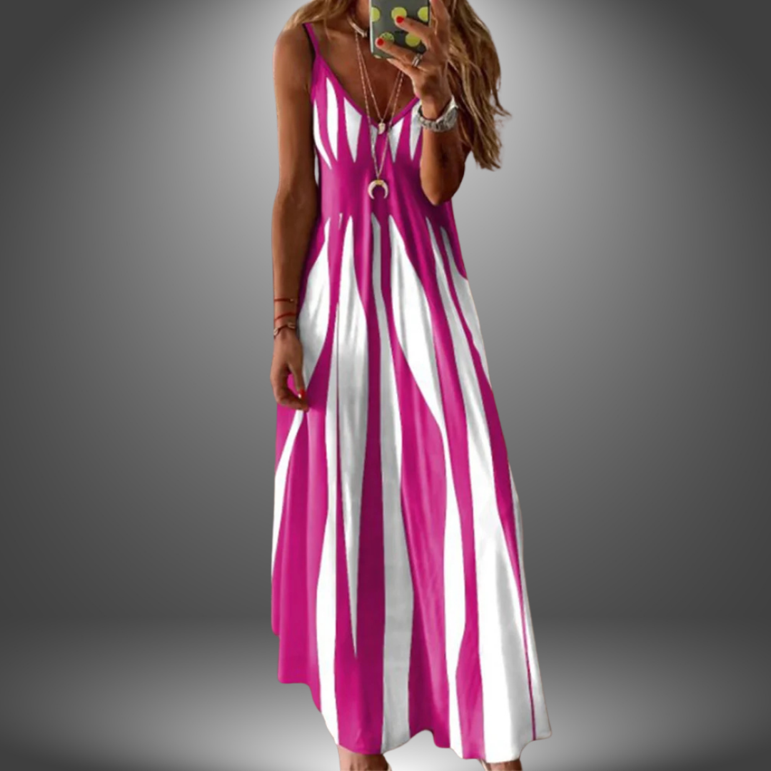 Alicia™ Long Dress Collection - Striped Sleeveless Maxi Dress