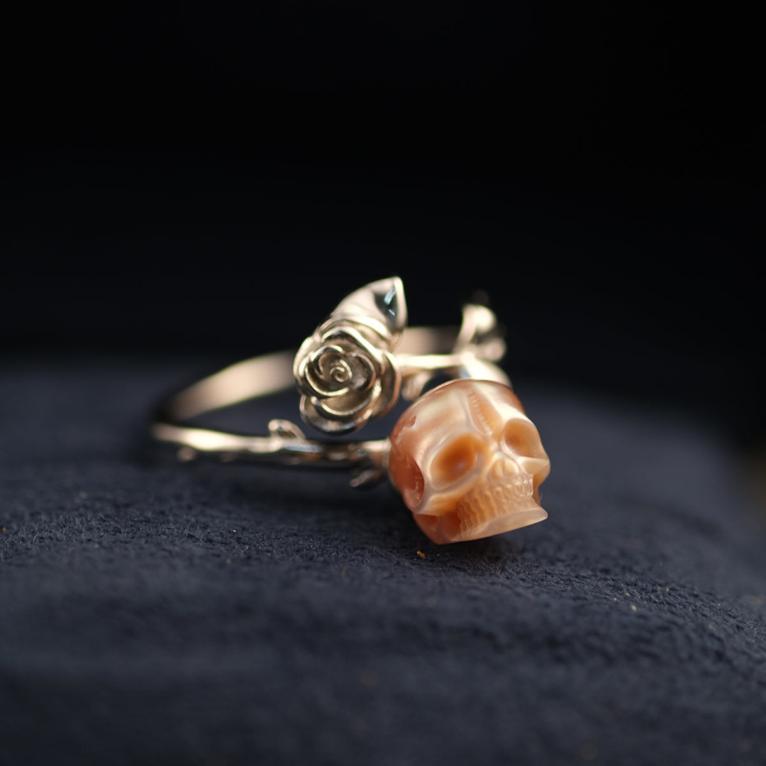 Rose Pearl Skull Ring™ Skull Accessories  – A Love Letter to Beauty and Mortality