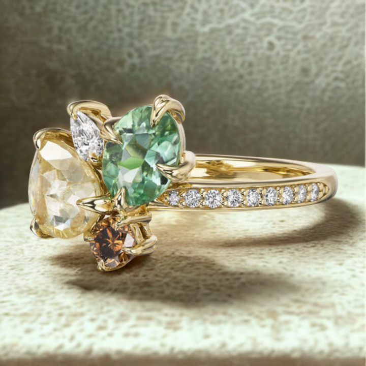 Storm Muse Ring™ Luxury Ring – Nature’s Palette in Gemstone Harmony