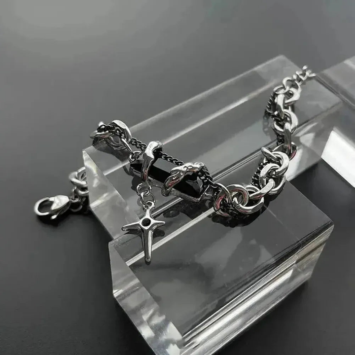 Saint Martin Ontario Bracelet™ Men Jewelry – Zircon Chain Bracelet with Cross Pendant