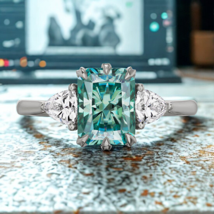 Mirage Glow Ring™ Luxury Ring – Illusion of Light, Crafted in Teal