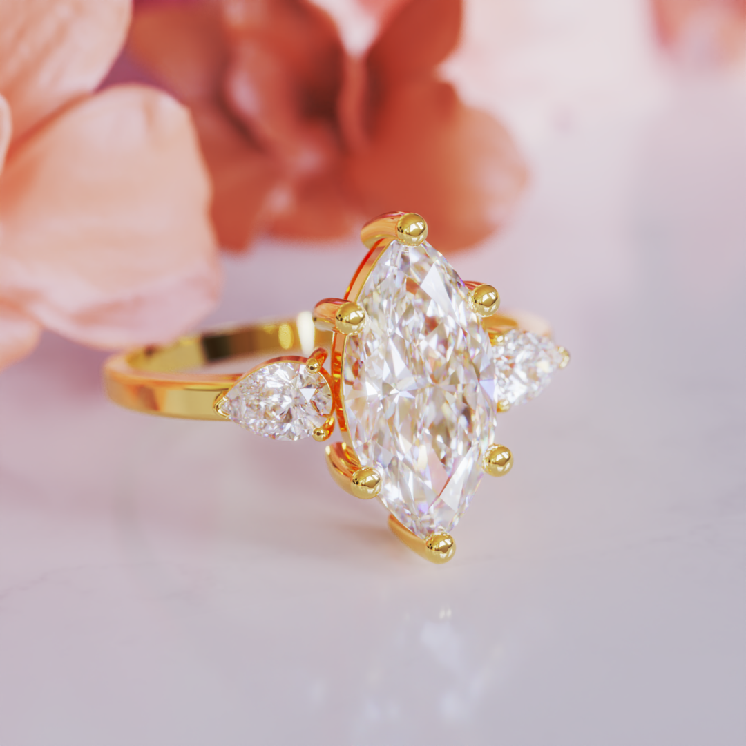 Starlit Grace Ring™ Colored Gem Stone – Celestial Charm in a Dazzling Trio