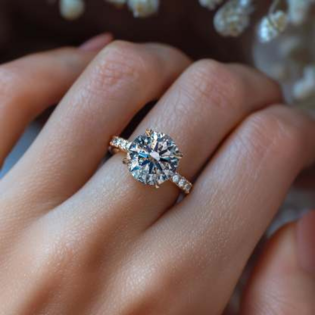 Celeste Charm Ring™ Luxury Ring – 3 Carat Moissanite with Shared Prong Accents