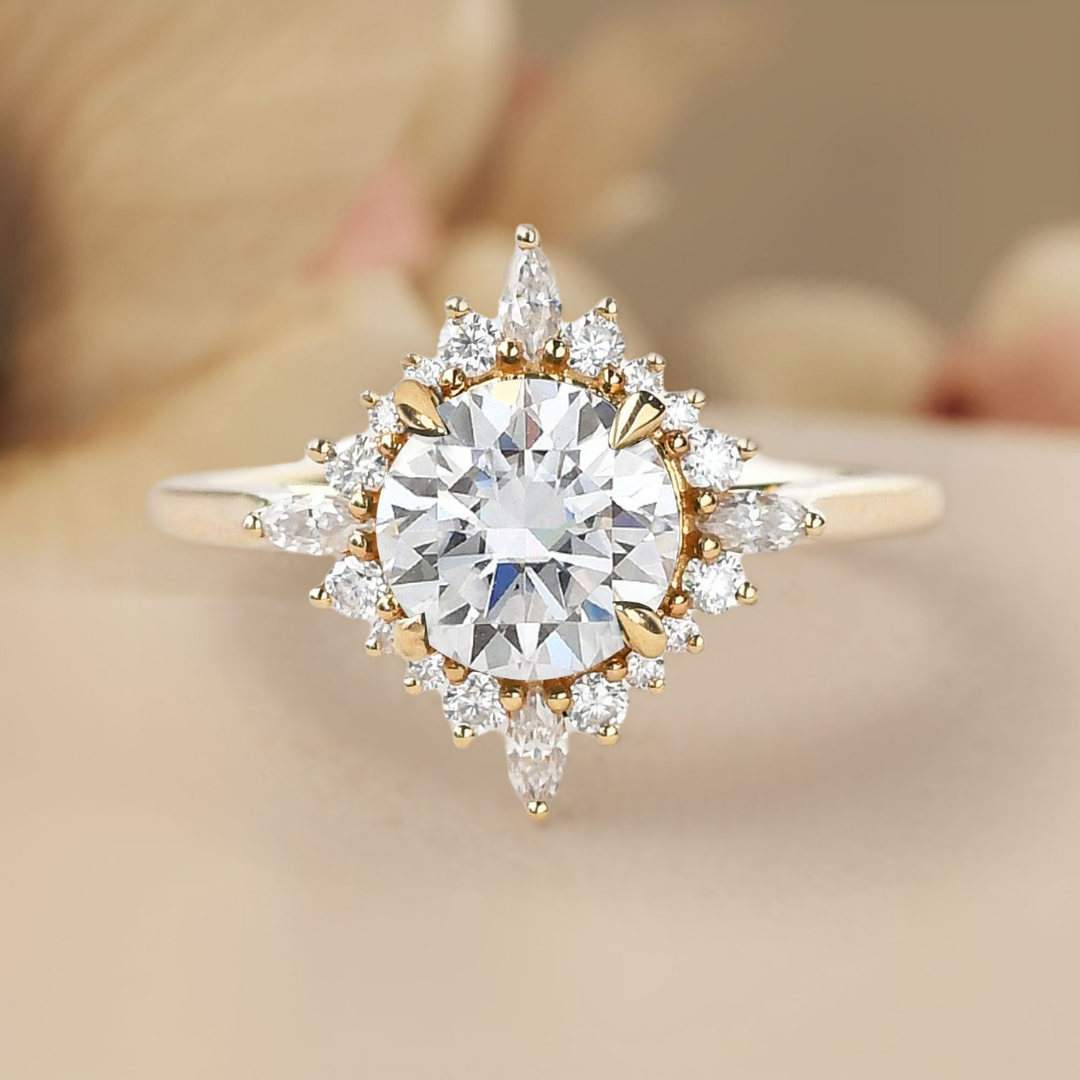 Blush Mirage Ring™ Luxury Ring – Rose Gold Halo Moissanite Ring