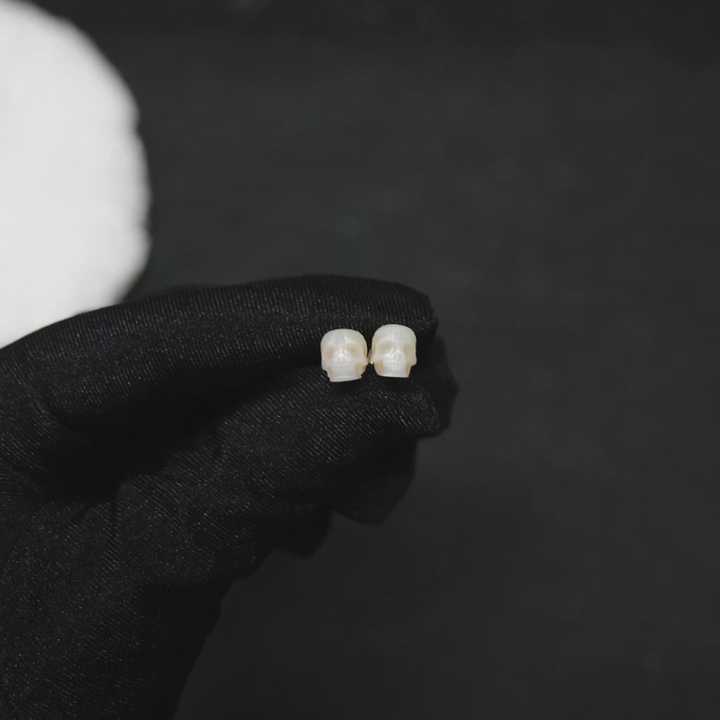 Gothic Mystery Minimalist Pearl Skull Stud Earrings™ Skull Accessories  – Rebel Elegance in Every Detail