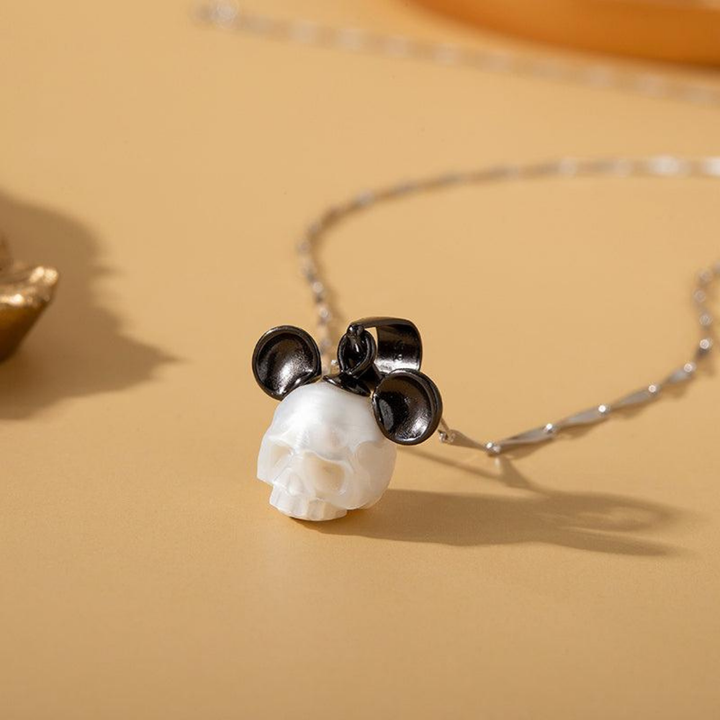 Mickey Mouse Pearls Cranium Necklace™ Skull Accessories  - Playful Pearl Skull with Iconic Mickey-Inspired Design
