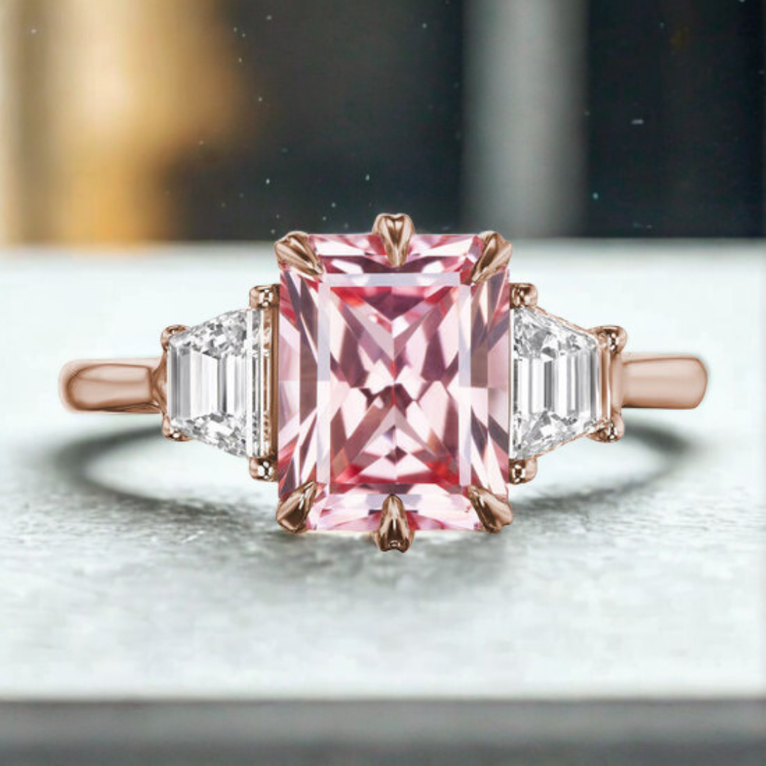 Blush Stardust Ring™ Luxury Ring – Dreamy Radiance in Rose Geometry