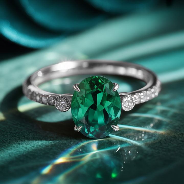 Willow Light Ring™ Colored Gem Stone – Nature’s Grace in Emerald Radiance