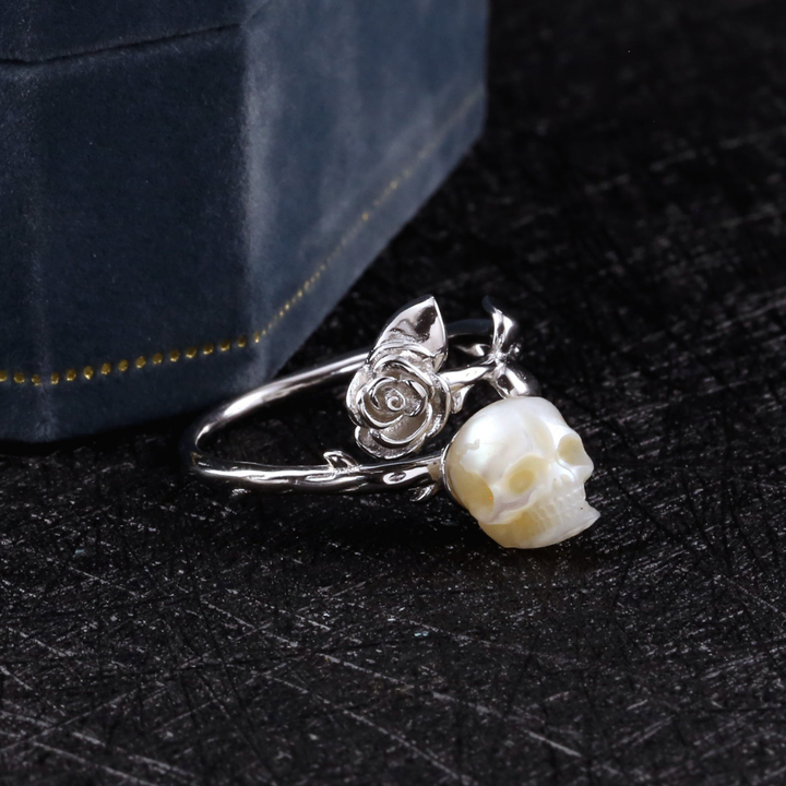 Rose Pearl Skull Ring™ Skull Accessories  – A Love Letter to Beauty and Mortality