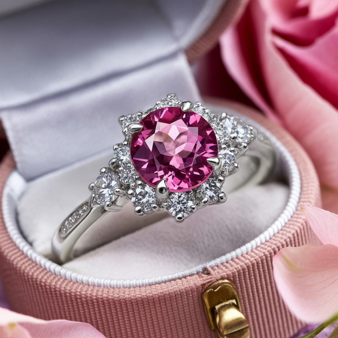 Petal Veil Ring™ Colored Gem Stone – Romantic Brilliance in Every Facet