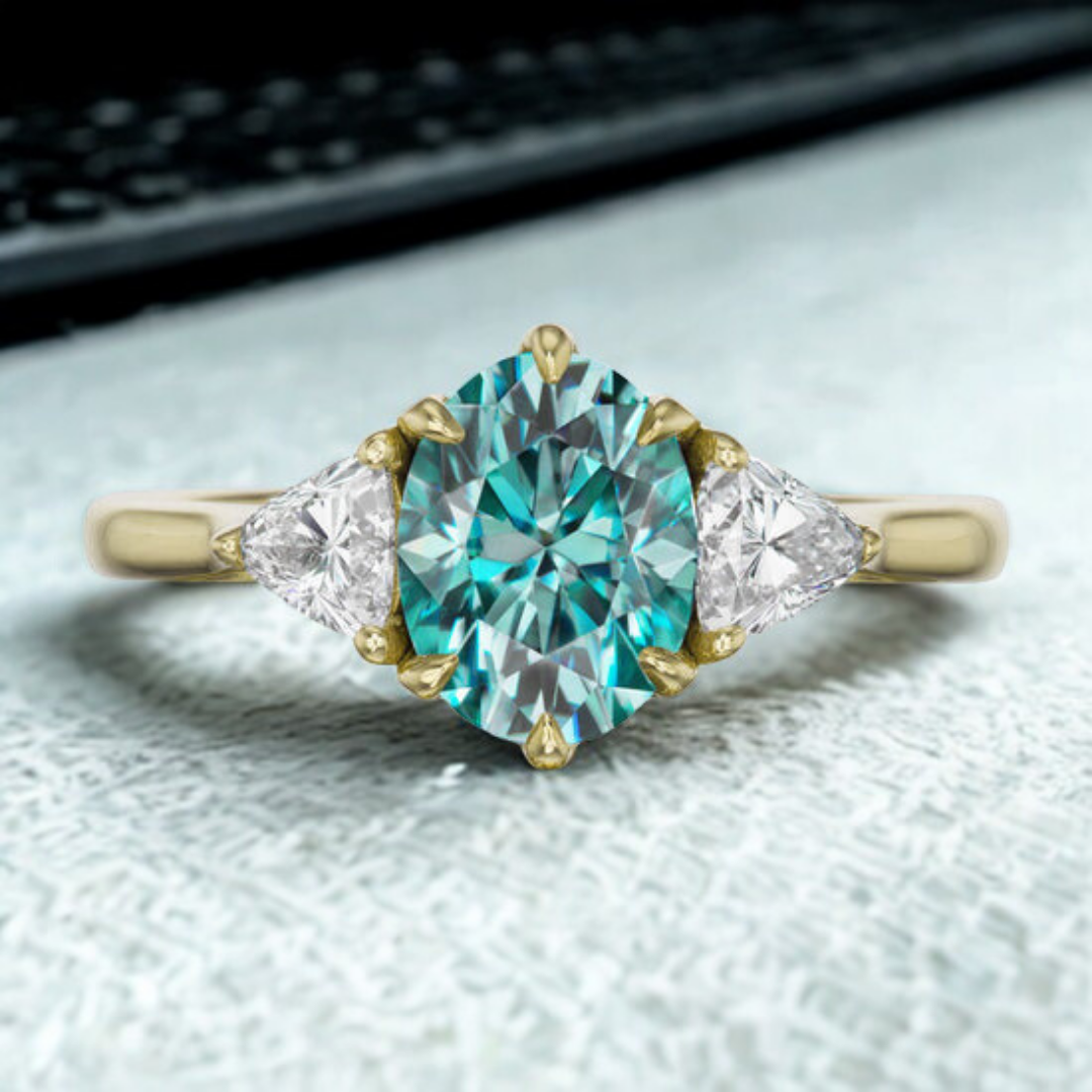 Mystic Tide Ring™ Luxury Ring – Ocean Depth in a Refined Trio