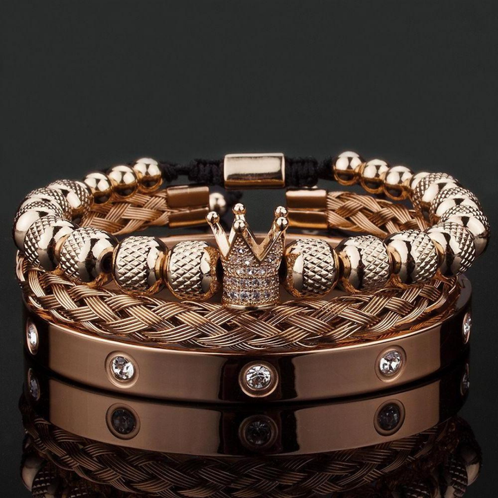 Sky Morris Crystal Crown Bracelet™ Men Jewelry – Royal Steel Meets Timeless Detail