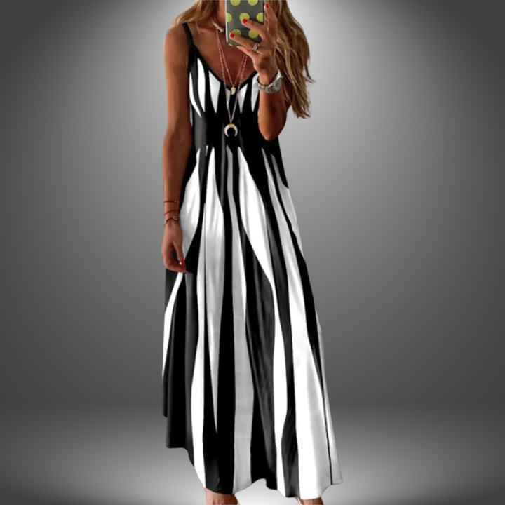 Alicia™ Long Dress Collection - Striped Sleeveless Maxi Dress
