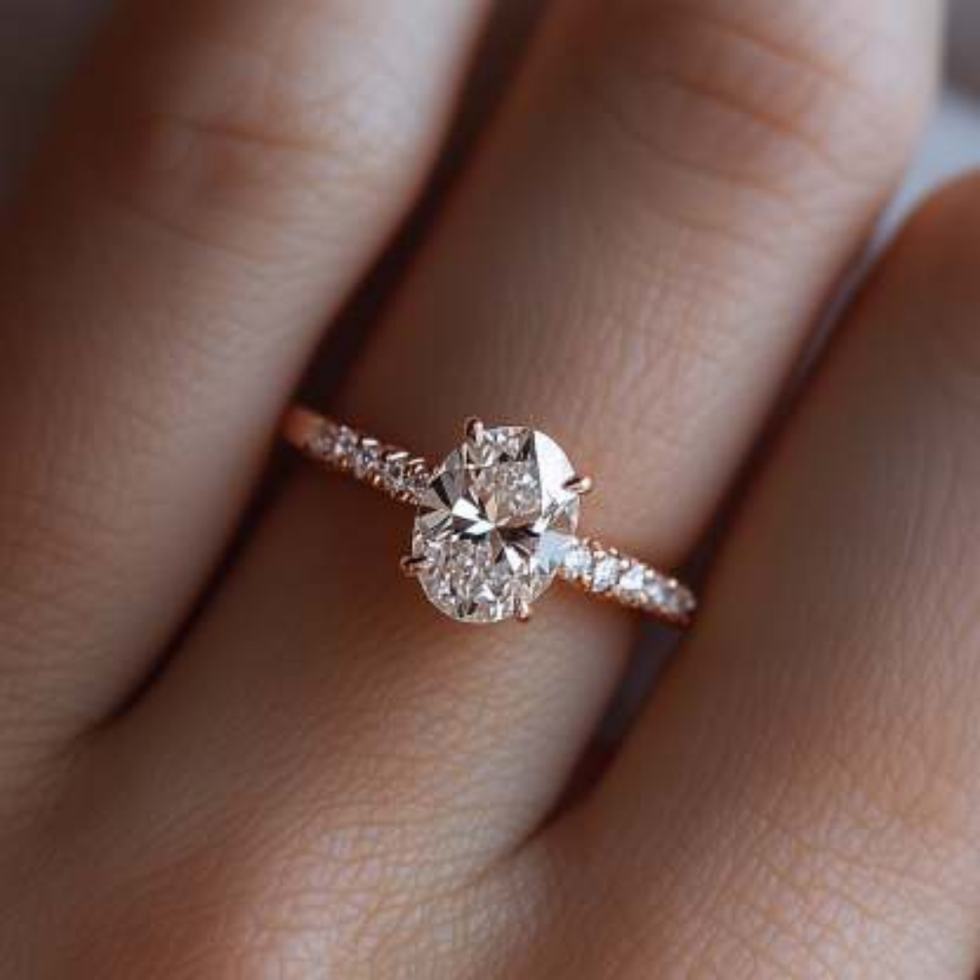 Ivory Blaze Ring™ Luxury Ring – 2 Carat Moissanite in Claw Setting with Shared Prong Band