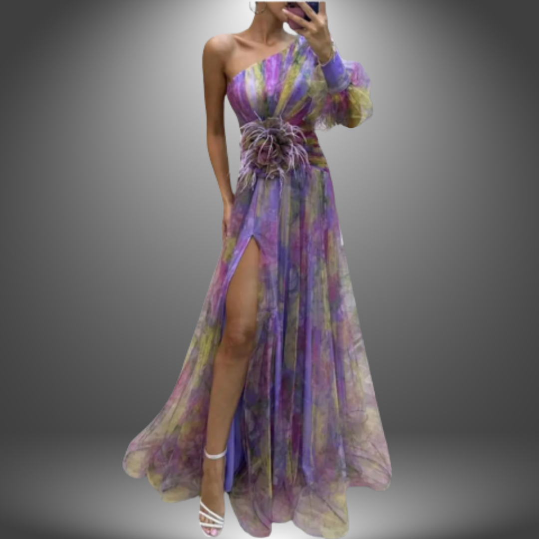Addison™ Long Dress Collection - Vibrant One-Shoulder Floral Maxi Dress