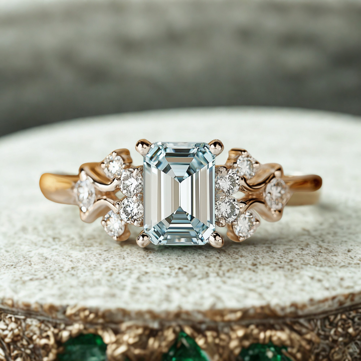 Indigo Spark Ring™ Colored Gem Stone – Graceful Brilliance in a Timeless Emerald Cut