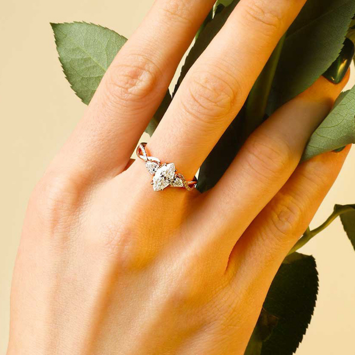 Moonlit Gleam Ring™ Luxury Ring – Gold Elegance with Marquise Moissanite Brilliance