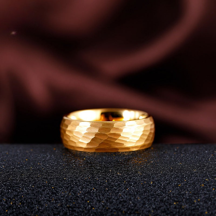 Valiant™ Men Rings – Hammered Gold, Unshakable Spirit