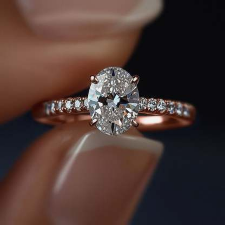 Ivory Blaze Ring™ Luxury Ring – 2 Carat Moissanite in Claw Setting with Shared Prong Band