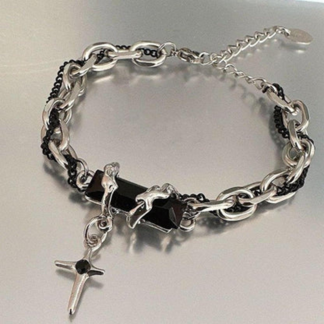 Saint Martin Ontario Bracelet™ Men Jewelry – Zircon Chain Bracelet with Cross Pendant