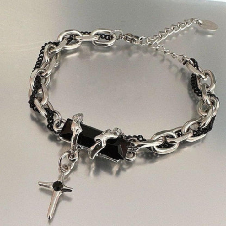 Saint Martin Ontario Bracelet™ Men Jewelry – Zircon Chain Bracelet with Cross Pendant