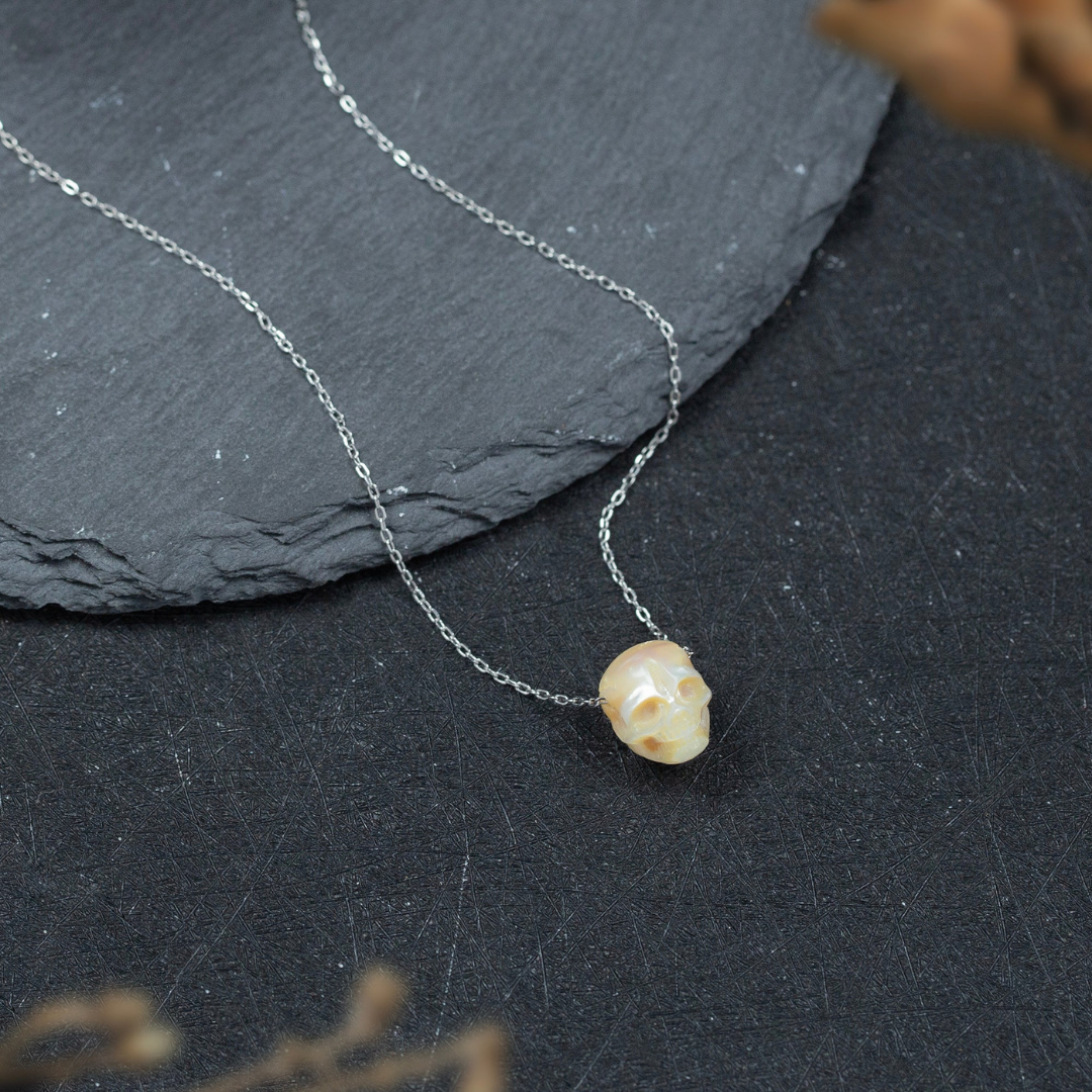Minimalist Pearl Skull Necklace™ Skull Accessories  – Delicate Design with an Edge